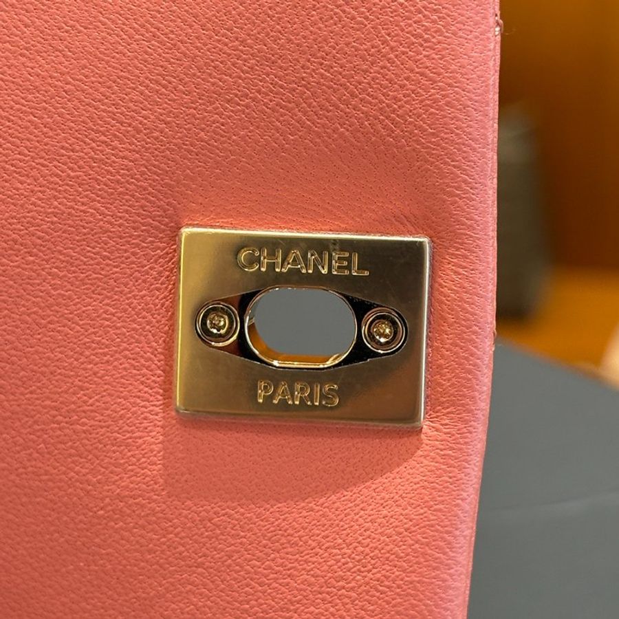 Chanel 香奈兒Duma 小號 雙背包｜經典粉 × 金釦 晶片款｜-19