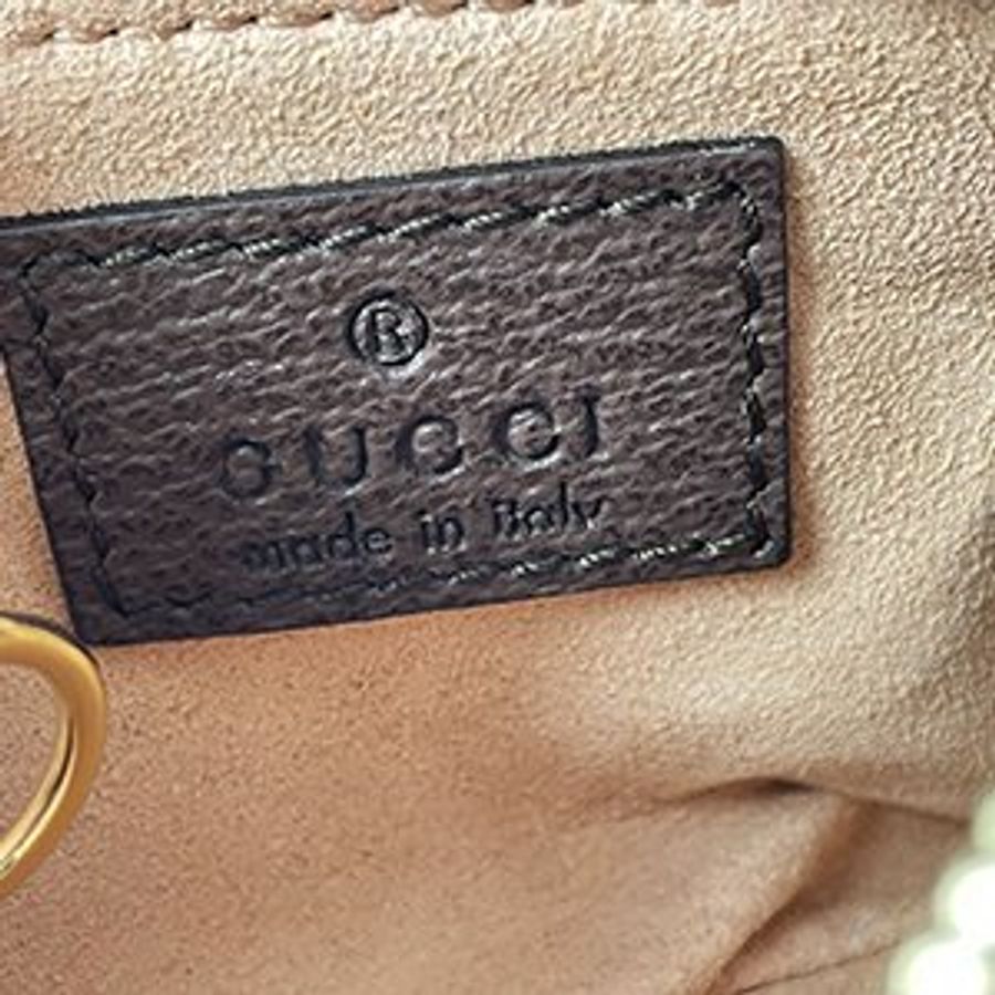 *奢華大道國際精品*【G1809】GUCCI 咖啡色PVC綠紅綠 Ophidia 鑰匙/零錢包 671722-7