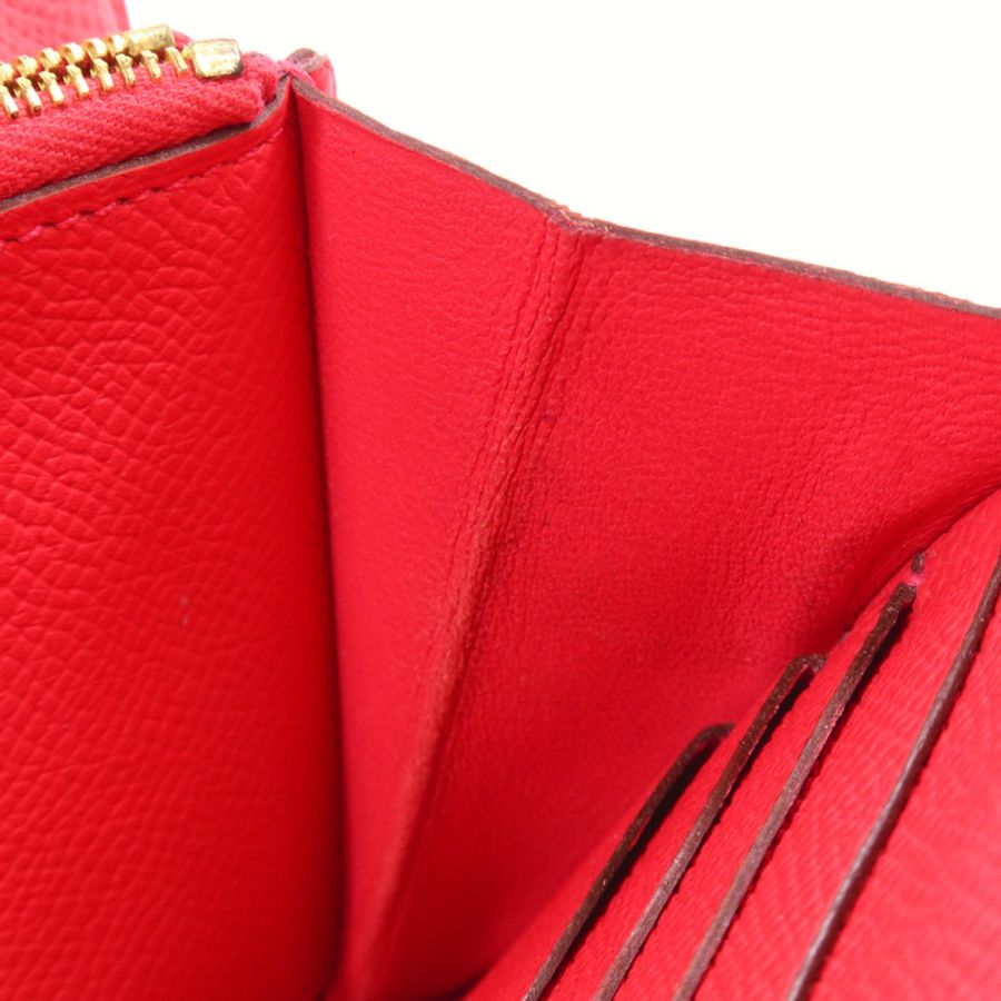 HERMES Epsom皮革Kelly Long Wallet金扣長錢包Rose De Coeur-14