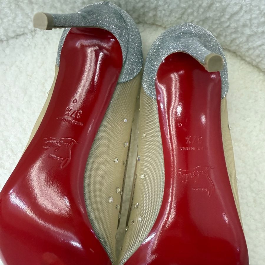 全新 Christian louboutin CL 红底鞋水鑽高跟鞋 37.5碼-4