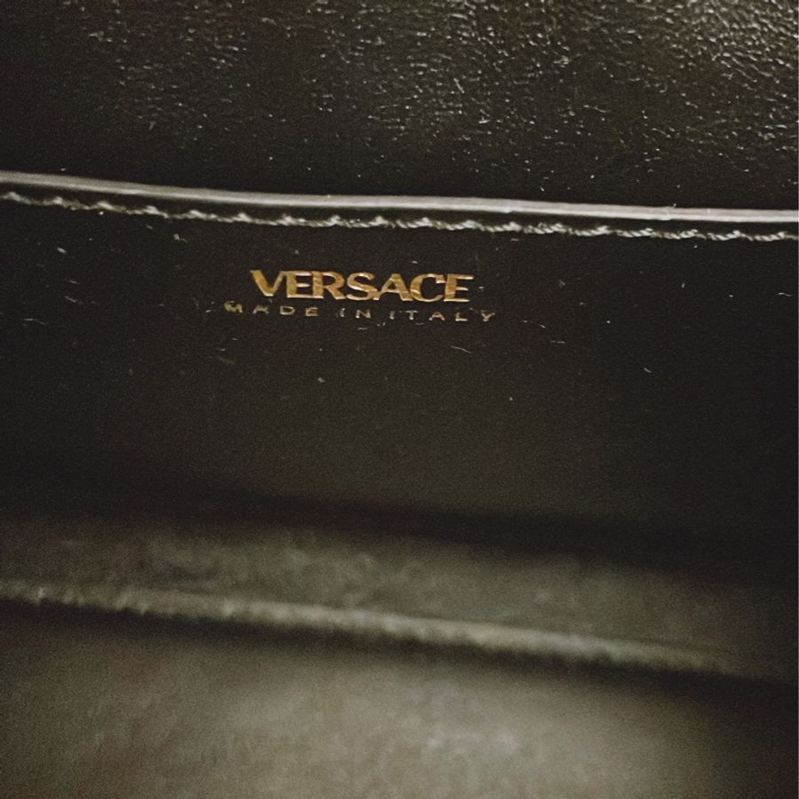 聖誕分享近新閒置平台最低價✨ 范思哲versac 凡賽斯La Medusa top handle 梅杜莎女王頭女王包熊貓配色-12