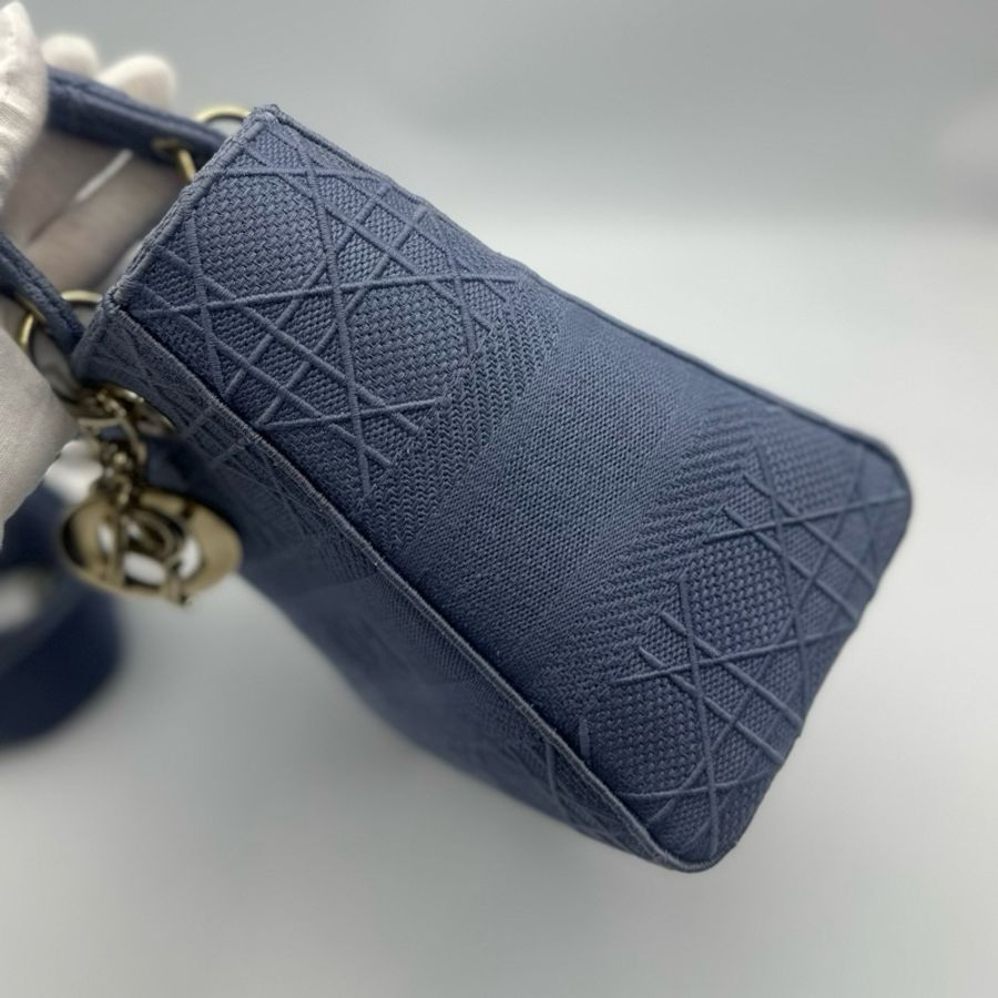 Dior迪奥戴妃五格蓝色藤格纹-3