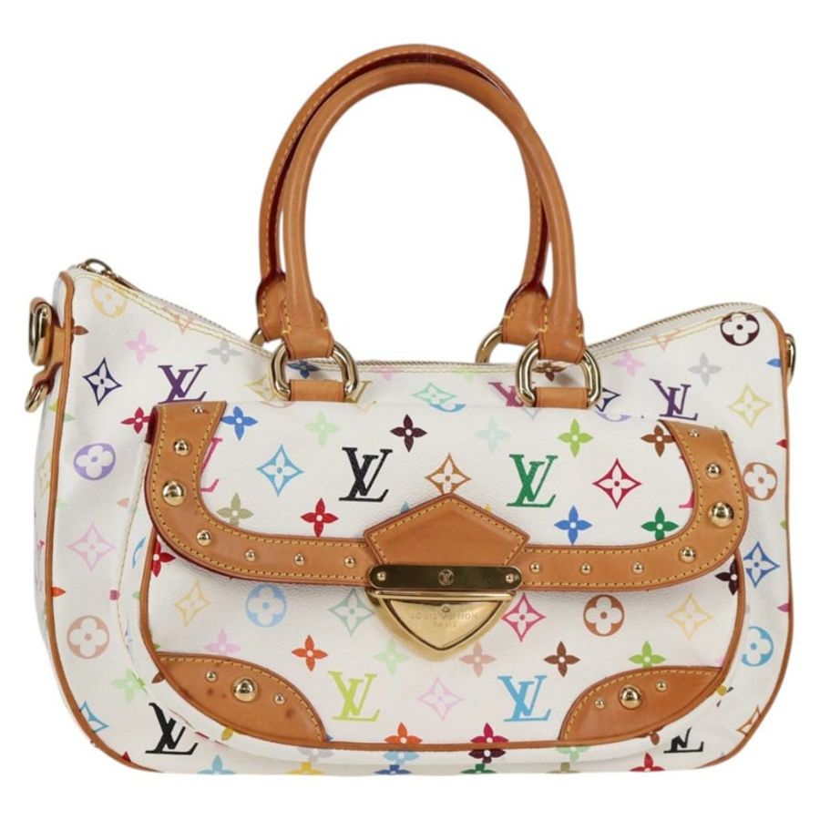 lv路易威登 Monogram Multicolor Rita 兩用白色手提包-0