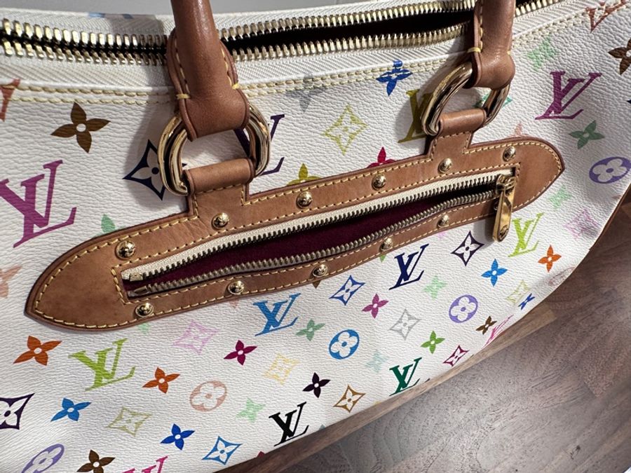 lv路易威登 Monogram Multicolor Rita 兩用白色手提包-5