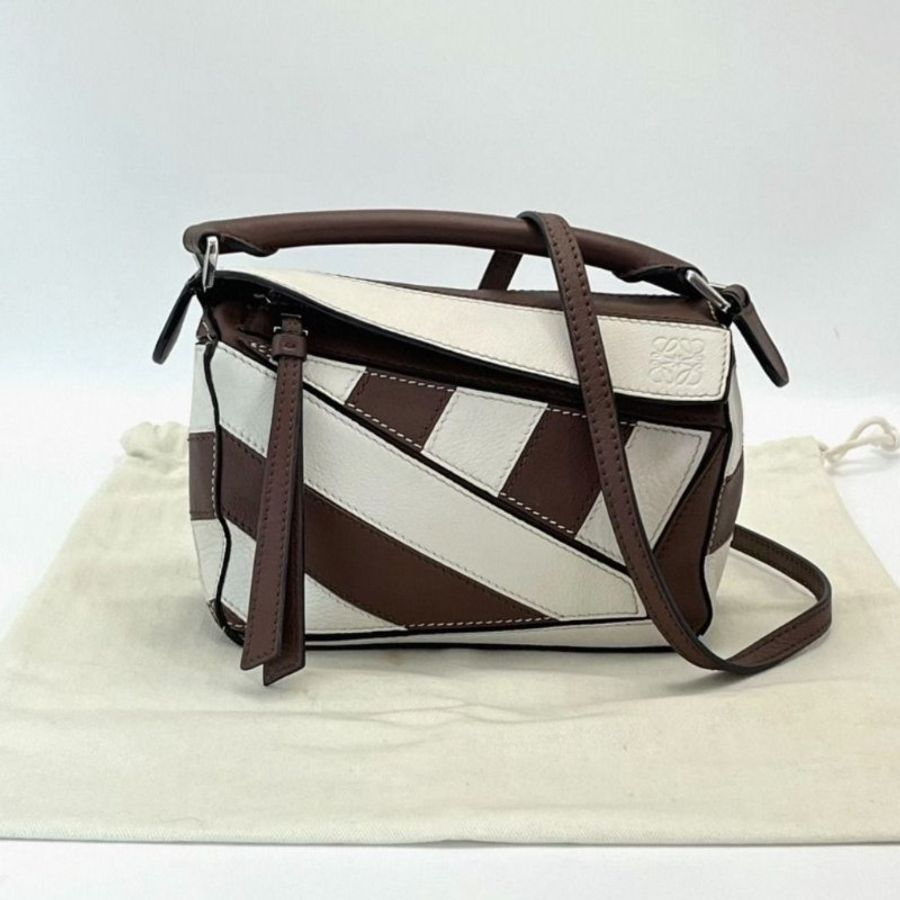 LOEWE puzzle拼色mini幾何包 17*10*7.5 9新配件塵袋-0