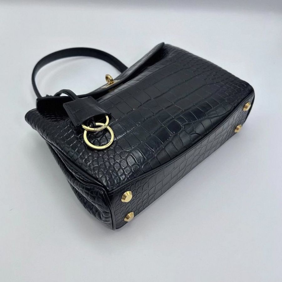 BALENCIAGA 黑金鰐魚壓紋Rodeo小號手提肩背斜背包27*19*9 全新閒置配件塵袋-2