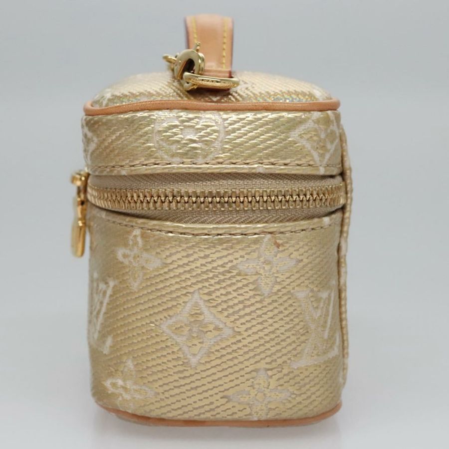 【日本直送】路易威登 Monogram Laminated Jacquard Microvanity 金色 M22920 LV Auth EC760SM-2