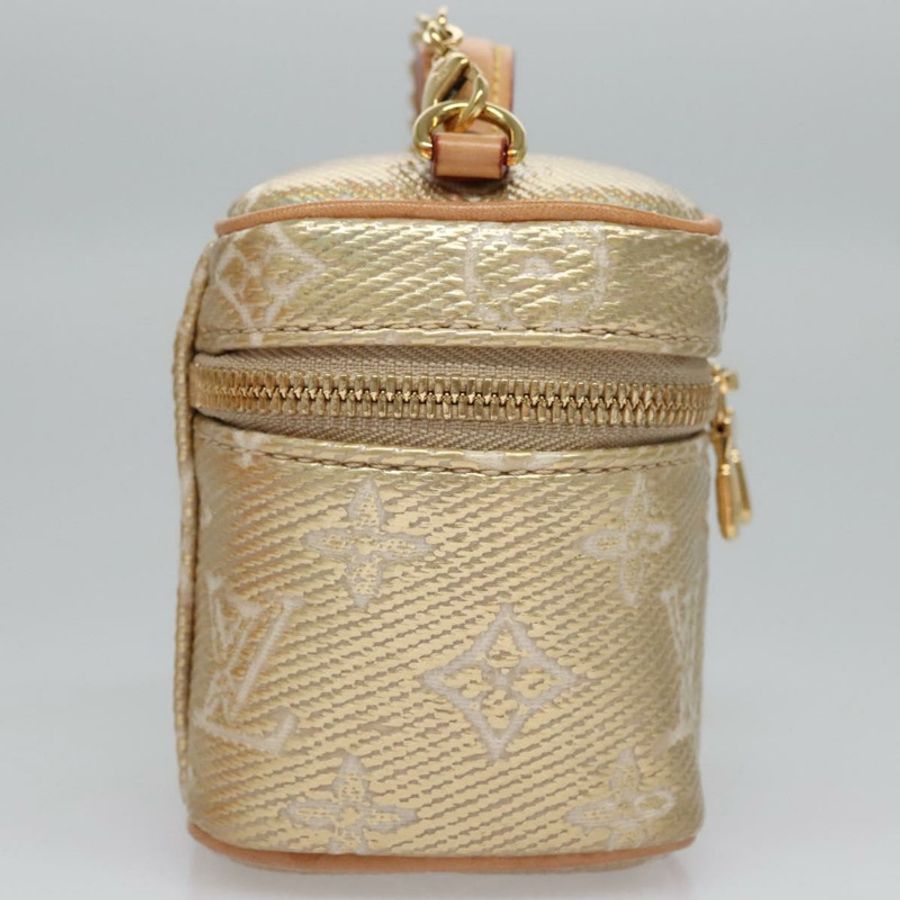 【日本直送】路易威登 Monogram Laminated Jacquard Microvanity 金色 M22920 LV Auth EC760SM-3