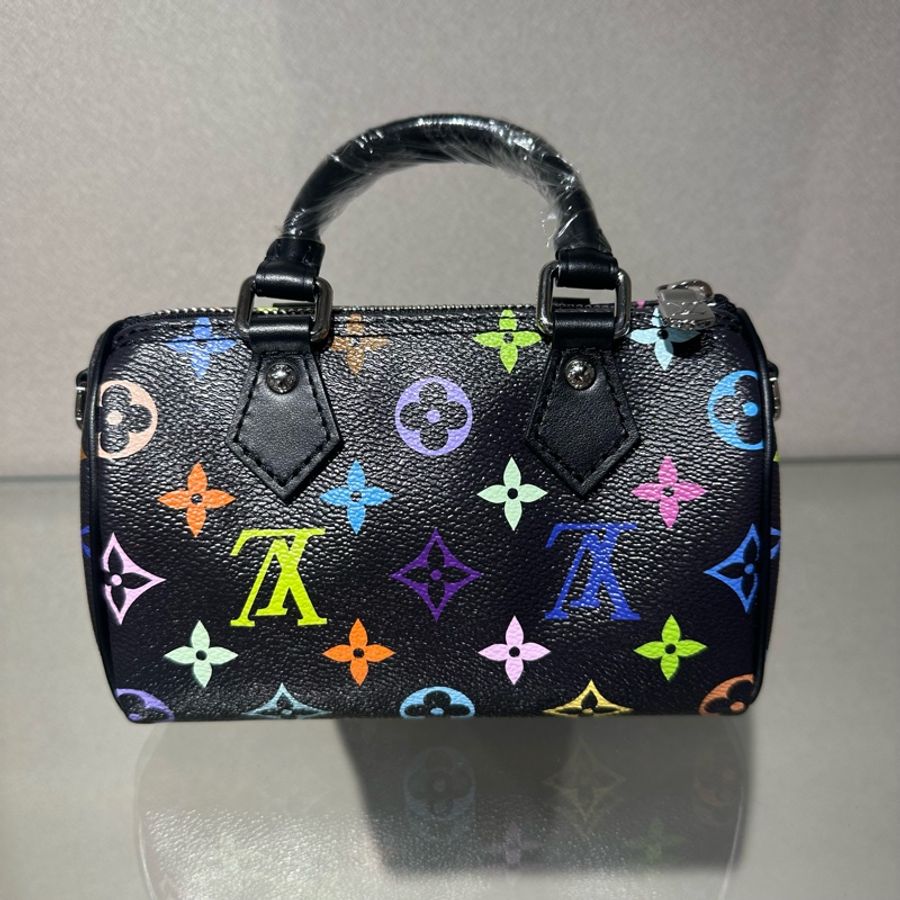 LOUIS VUITTON x Takashi Murakami村上隆 联名款 NANO SPEEDY黑三彩 波士顿包手提包 超迷你-3