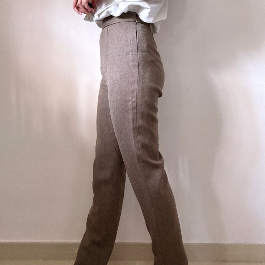 Valentino Garavani 純羊毛高腰西褲 意大利製 XS-S 棕色-3