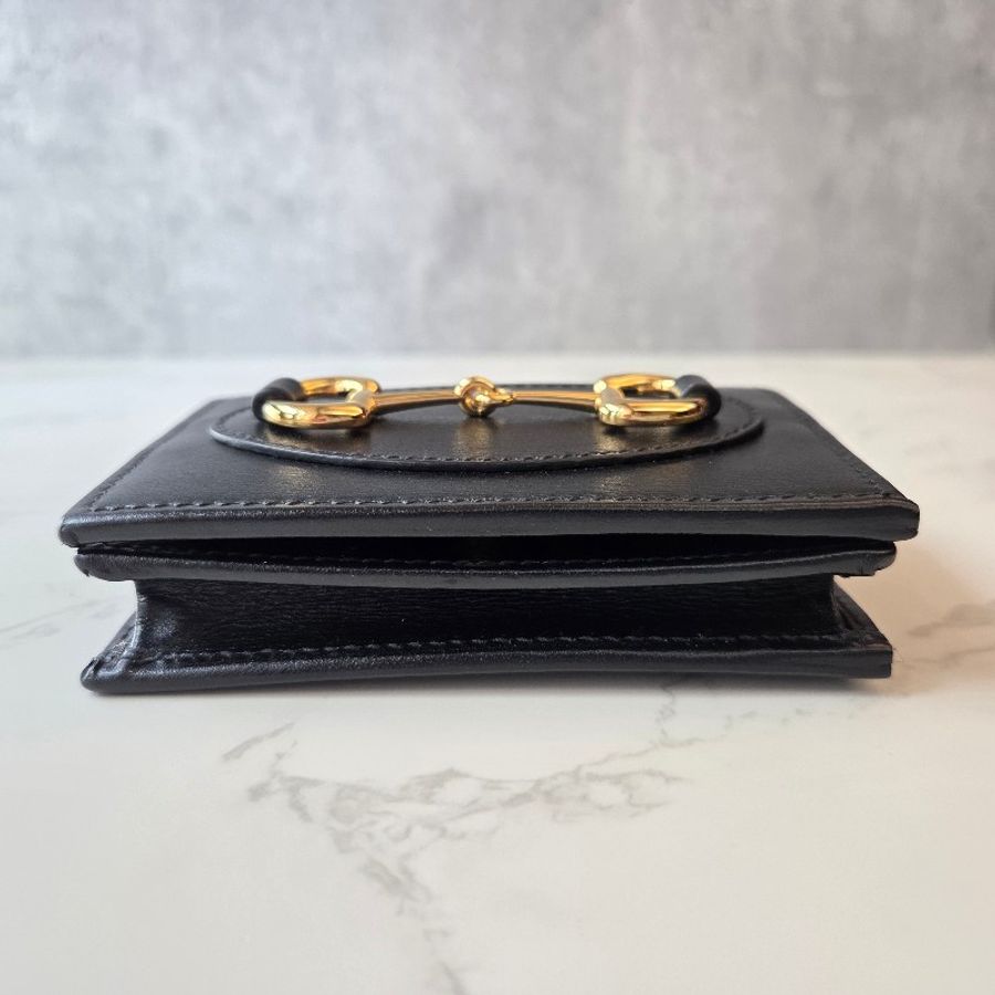 🖤【全新正品】GUCCI Horsebit 1955 馬銜扣黑色皮革短夾/皮夾 (附全套包裝) 🖤-3