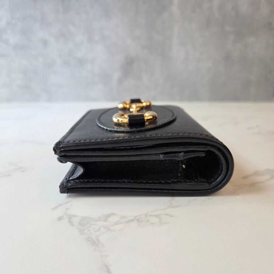 🖤【全新正品】GUCCI Horsebit 1955 馬銜扣黑色皮革短夾/皮夾 (附全套包裝) 🖤-4