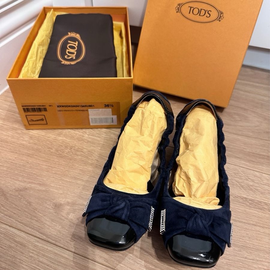 Tod’s深藍色豆豆鞋/娃娃鞋/平底鞋 36半-1