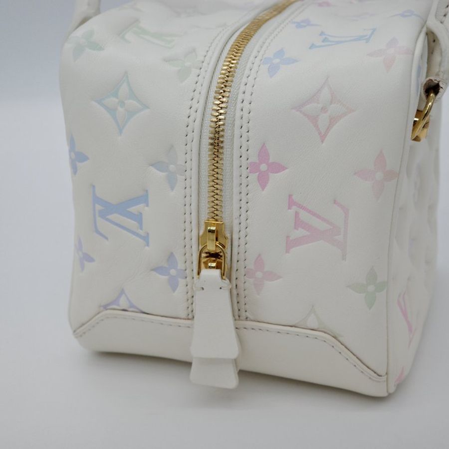 Louis Vuitton 路易威登 New Square 米色 炫彩 小羊皮 方形 托特單肩包 斜挎包-7