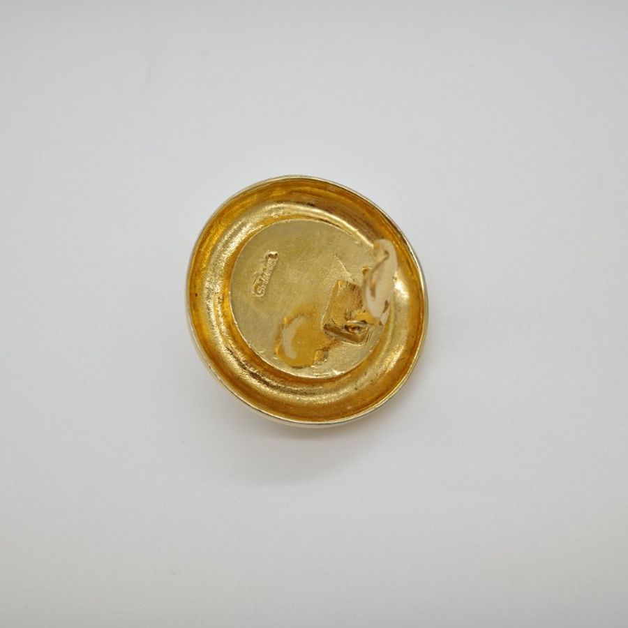 Chanel 香奈兒 金色 刻印 logo 復古 耳夾-5