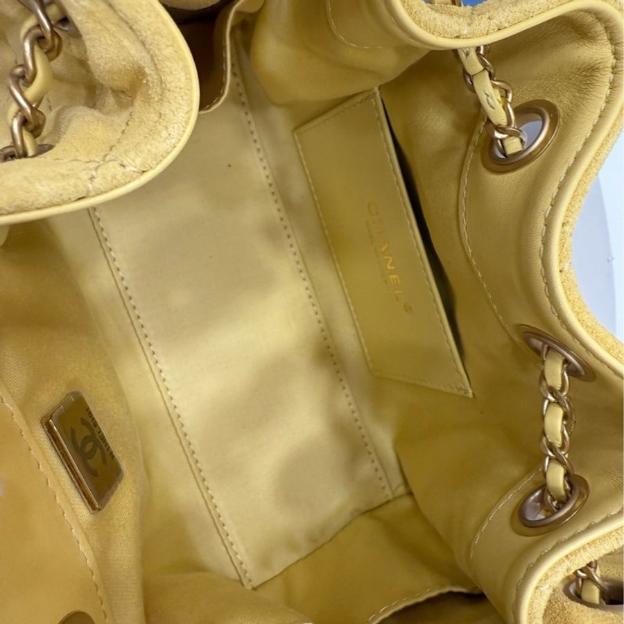 Chanel 25bag mini 黃麂皮 全新-3