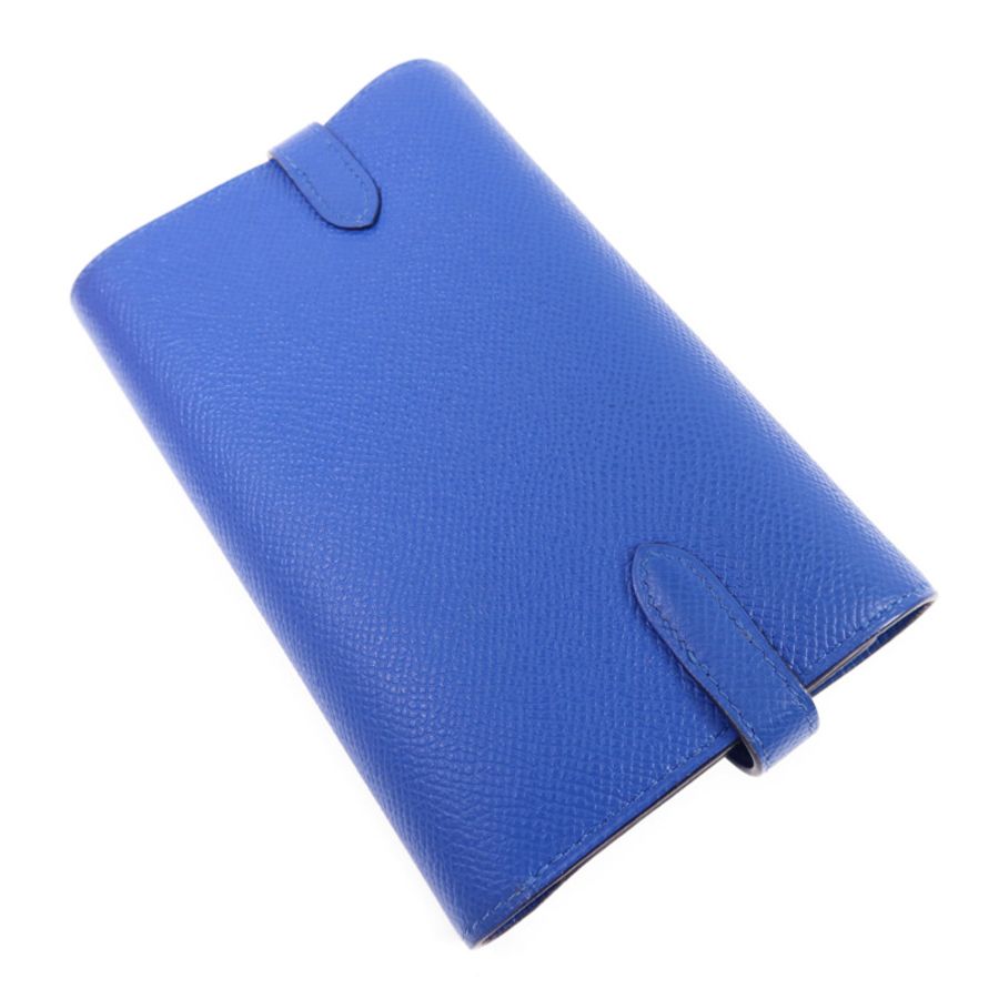 HERMES Epsom皮革Kelly Short Wallet金扣錢包Blue Zanzibar-3