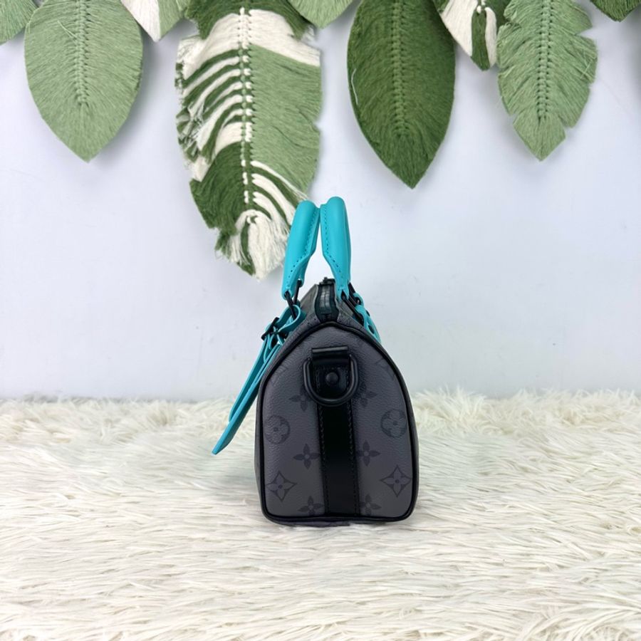 LV 特別款🌟 Tiffany Blue 灰色老花KeepAll 25 手提斜肩包 晶片款 2024年-2