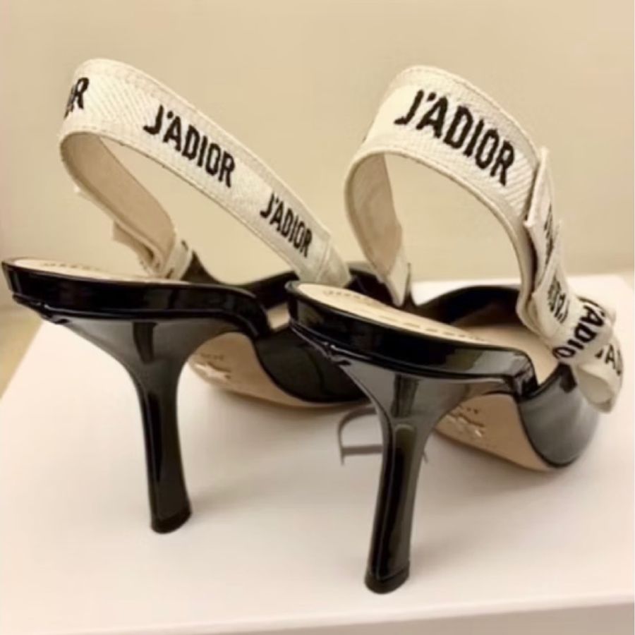 DIOR J'ADIOR 經典款漆皮蝴蝶結高跟鞋-3