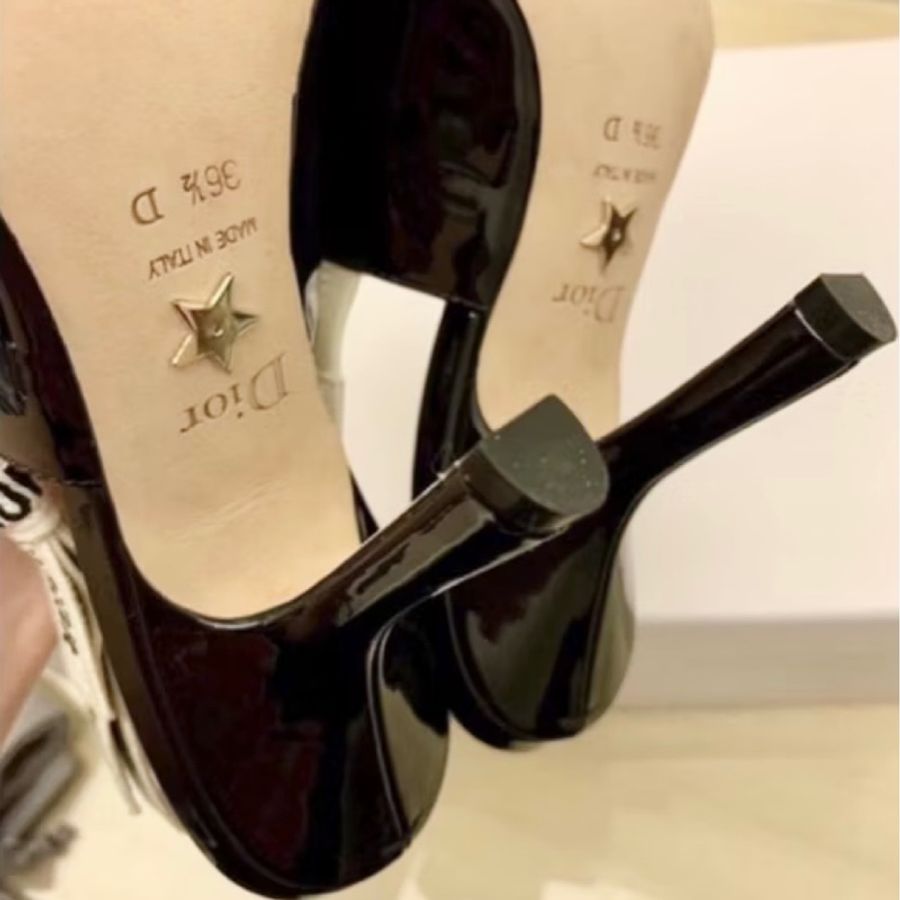 DIOR J'ADIOR 經典款漆皮蝴蝶結高跟鞋-6