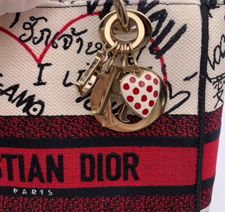 DIOR 黛妃七夕限定帆布手提肩背斜背包 9新配件塵袋購證-4