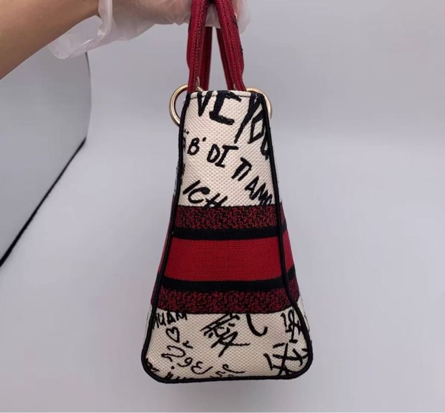 DIOR 黛妃七夕限定帆布手提肩背斜背包 9新配件塵袋購證-7