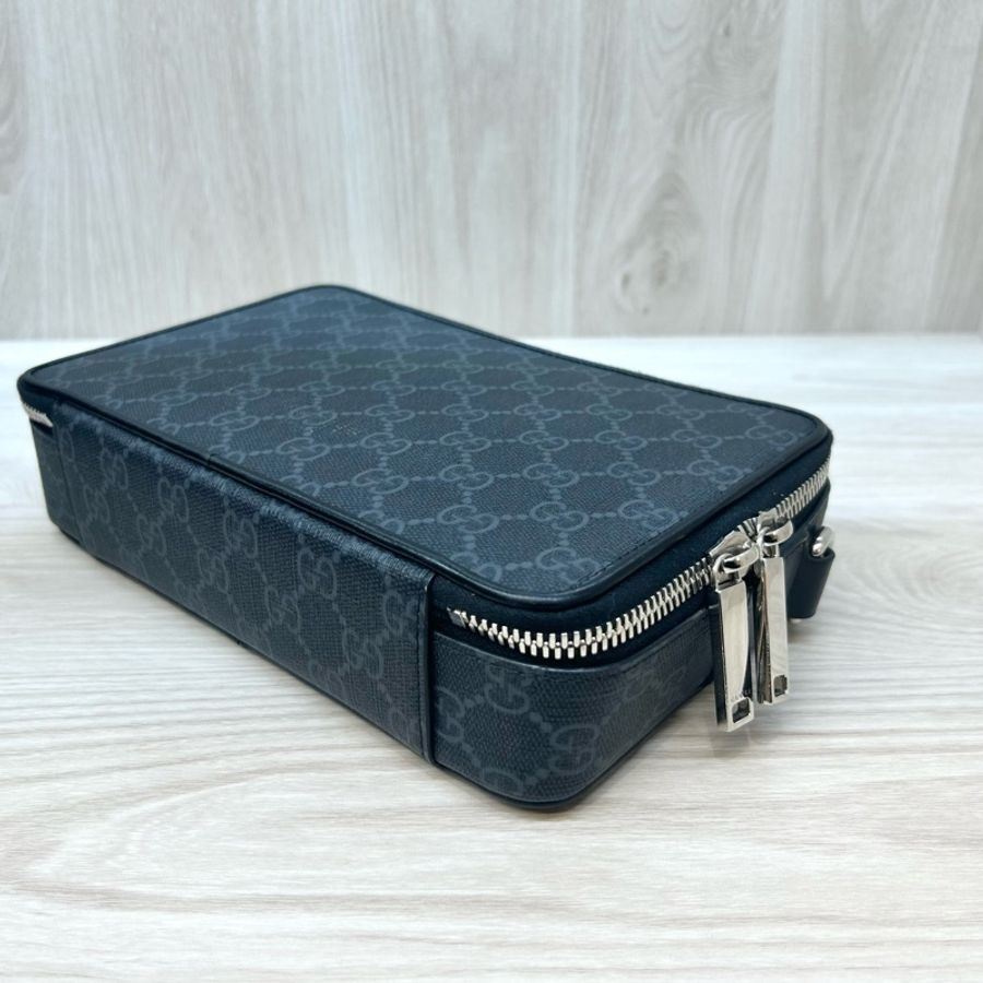 Gucci 💼西裝控必看✨黑灰老花斜背包792456-6