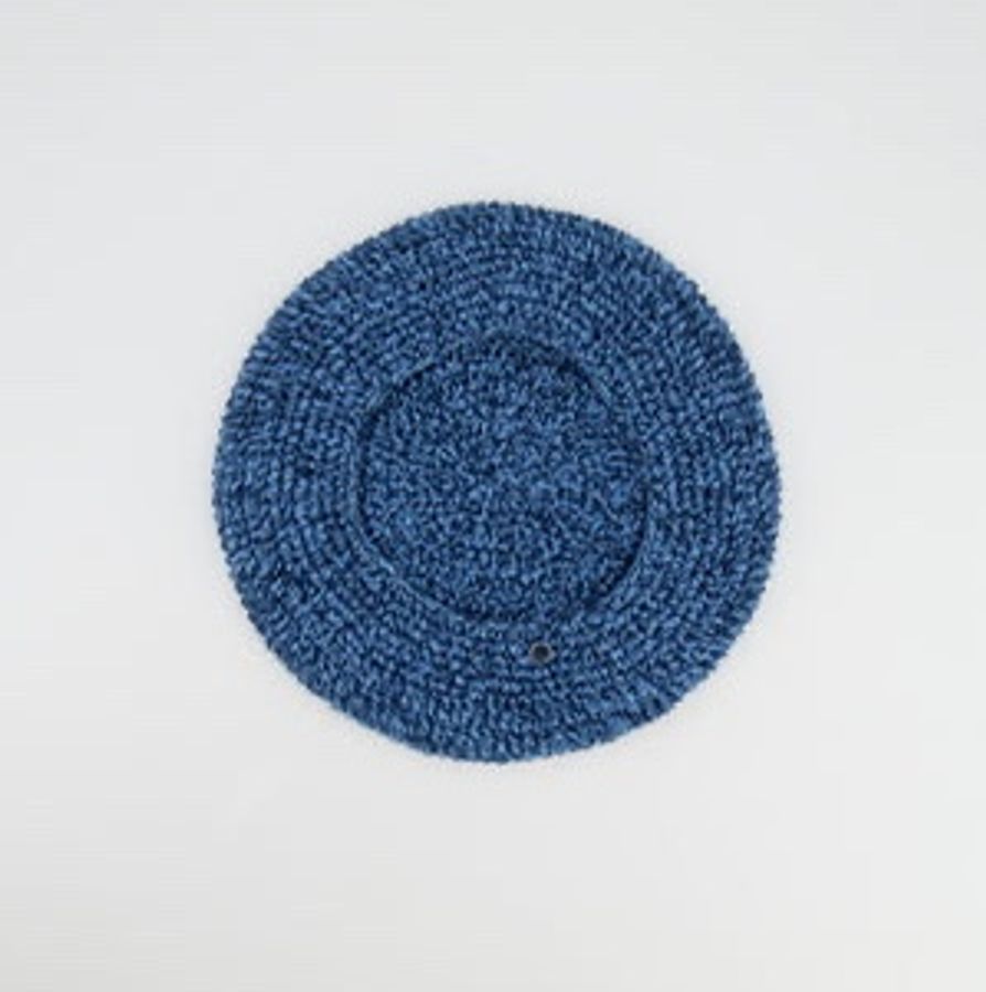 【專櫃熱銷】 Hermès 愛馬仕 Gemma beret 鉤編手工針織貝雷帽 (牛仔藍 Navy Jean/M號)-6