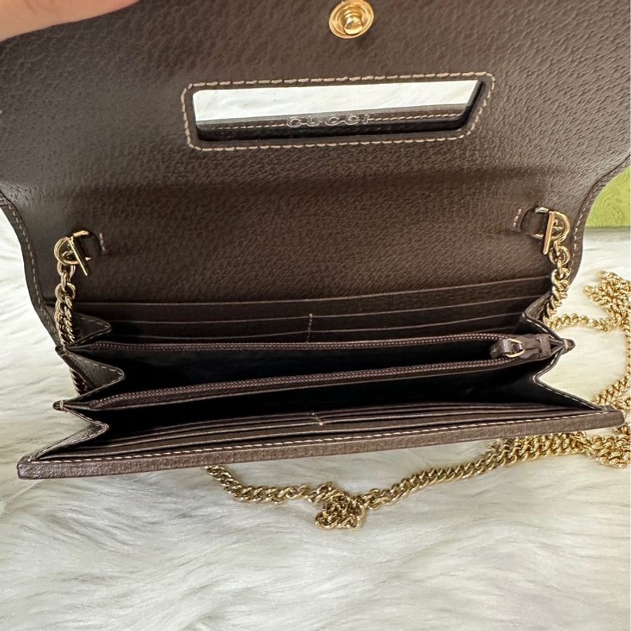 GUCCI Ophidia 滿版 老花Logo 鏈背包-1