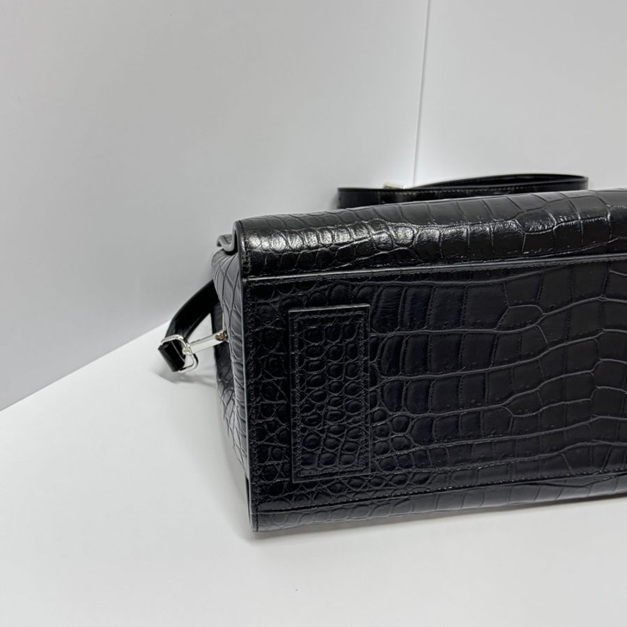 （超新💝） YSL 聖羅蘭 全黑鱷魚紋 托特+手提+斜背包 專櫃13.6萬！-19