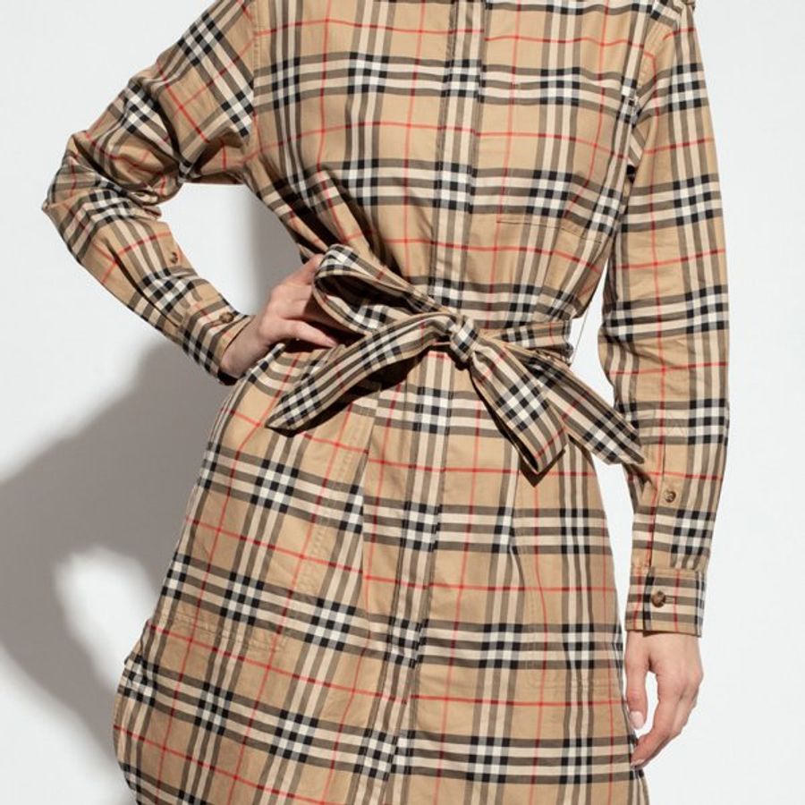 Burberry Vintage Check Shirt Dress for Women in Brown - 8048728-Archive_Beige ( Size: 8 )-2