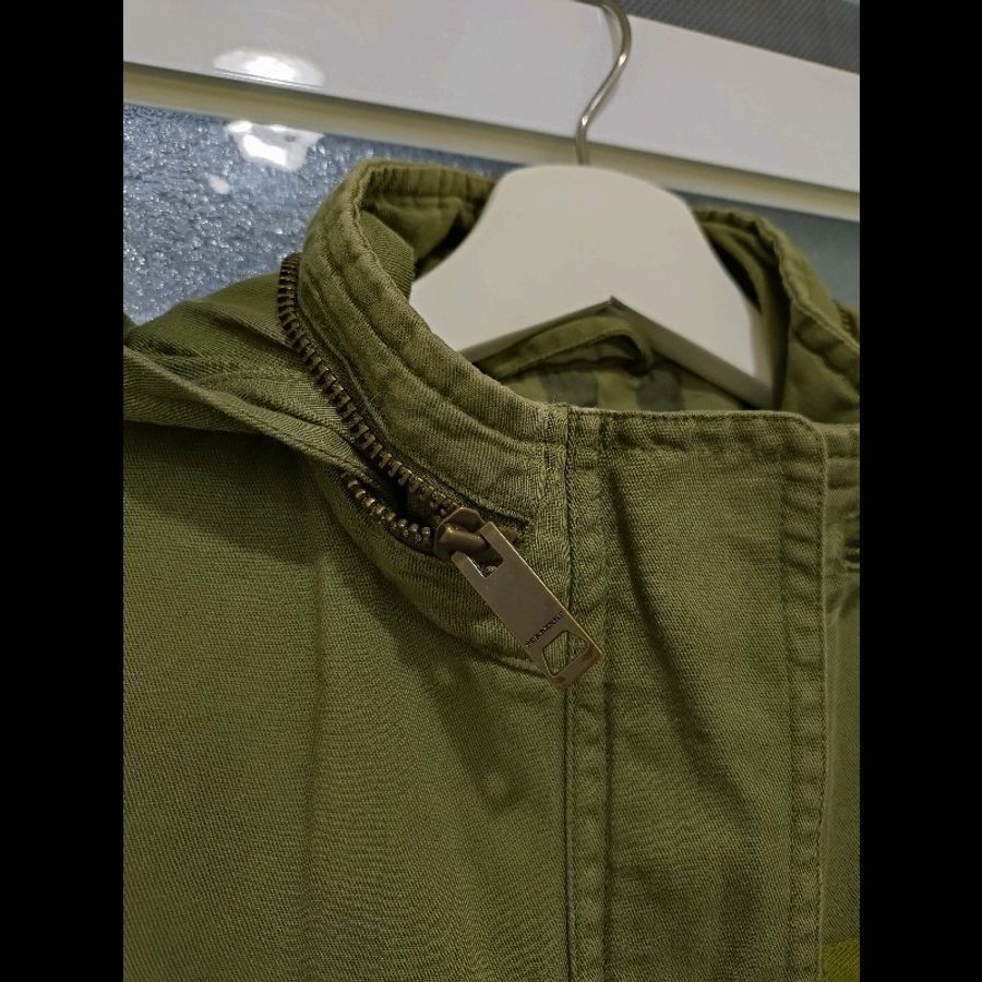 Burberry 軍綠單寧布外套-5