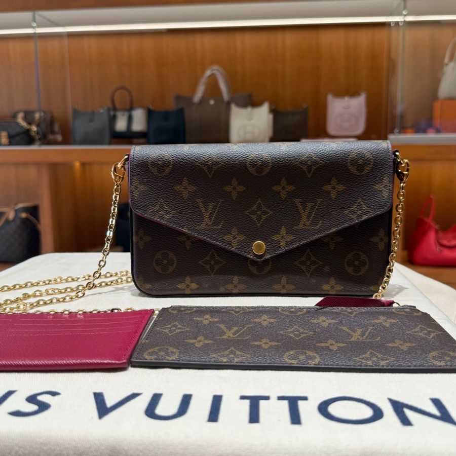 【一咖抵三咖】Louis Vuitton Pochette Félicie 鏈條肩背包｜經典Monogram帆布｜多功能夾層設計｜日夜百搭-5
