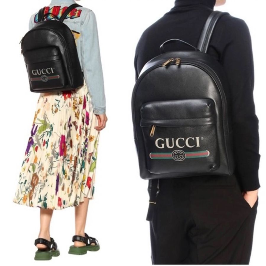 GUCCI 經典圖騰後背包/雙肩包  全皮輕量  9成新-0