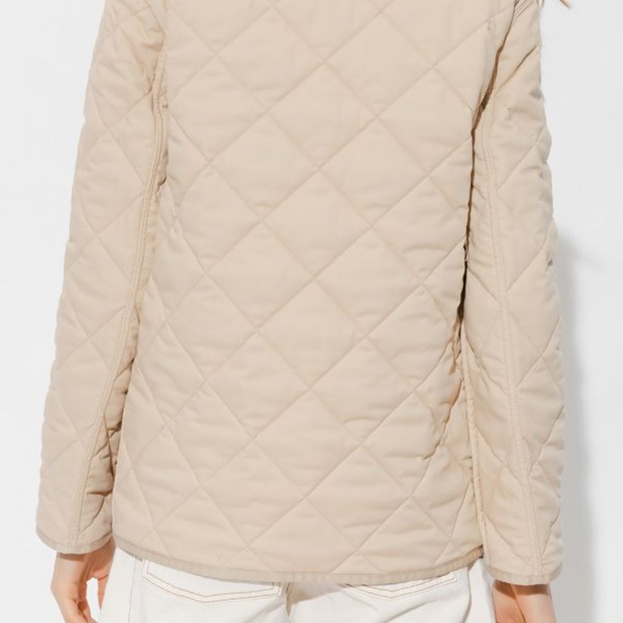 Burberry Check Diamond Quilted Nylon Barn Jacket for Women in Soft Fawn - 8066087-Soft_Fawn_Check ( Size: M )-4