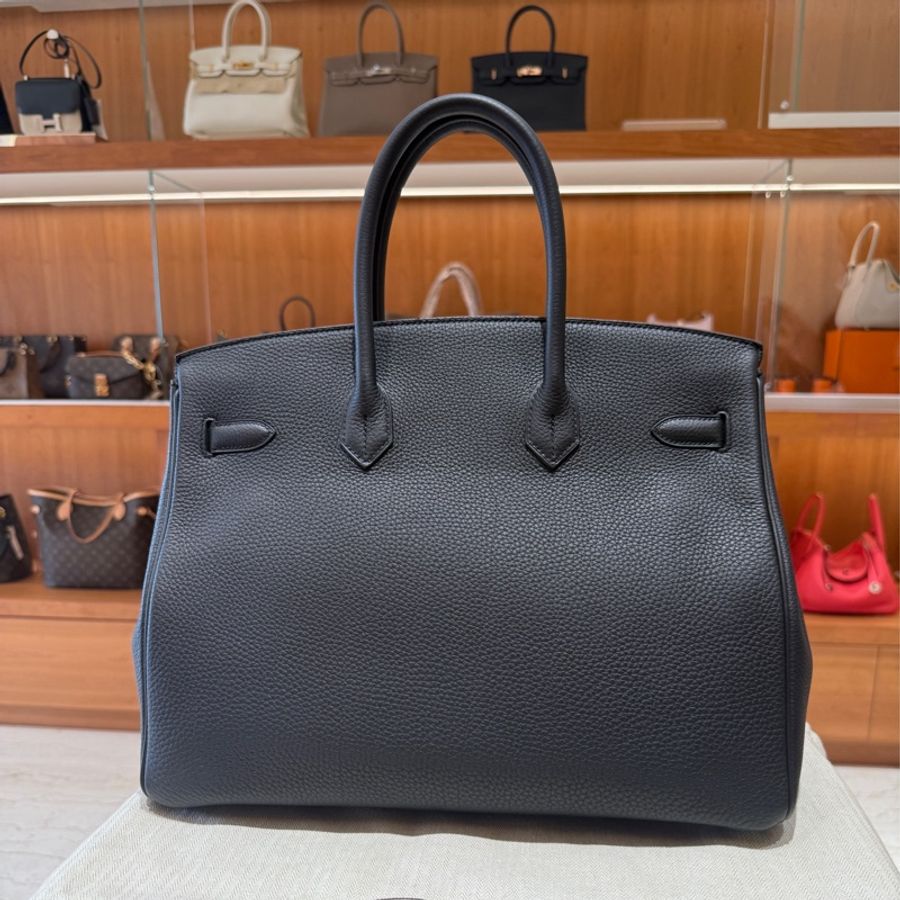 Hermes Birkin 35cm TOGO 愛馬仕鉑金包 框R刻 黑色/金扣-6