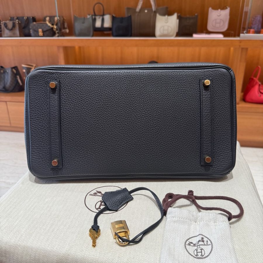Hermes Birkin 35cm TOGO 愛馬仕鉑金包 框R刻 黑色/金扣-7