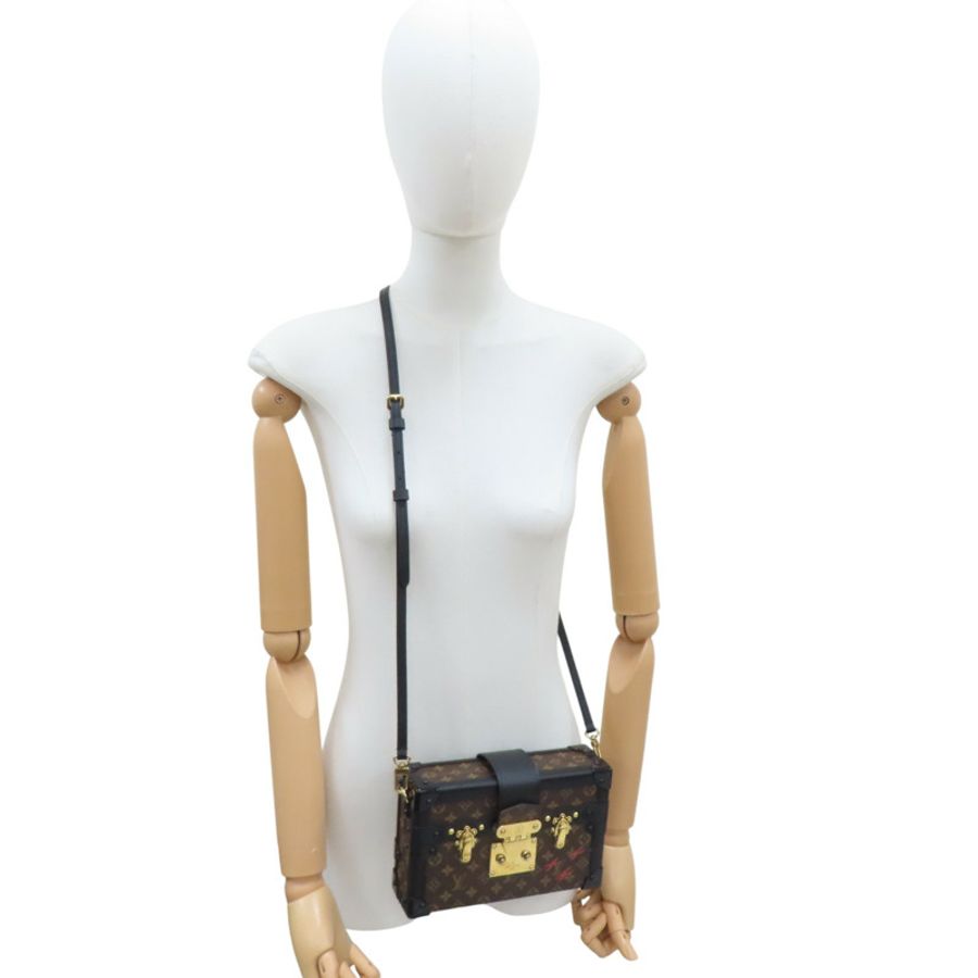 棕色 原花 帆布 Petite Malle 肩背包【LOUIS VUITTON LV 路易威登】 M45943-7
