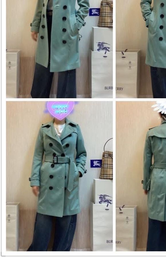 BURBERRY英國糖果薄荷色羊絨大衣UK4-1