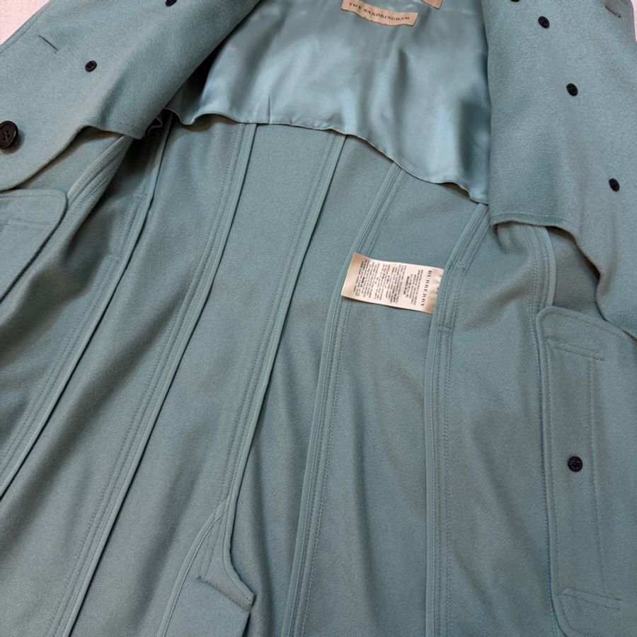 BURBERRY英國糖果薄荷色羊絨大衣UK4-10