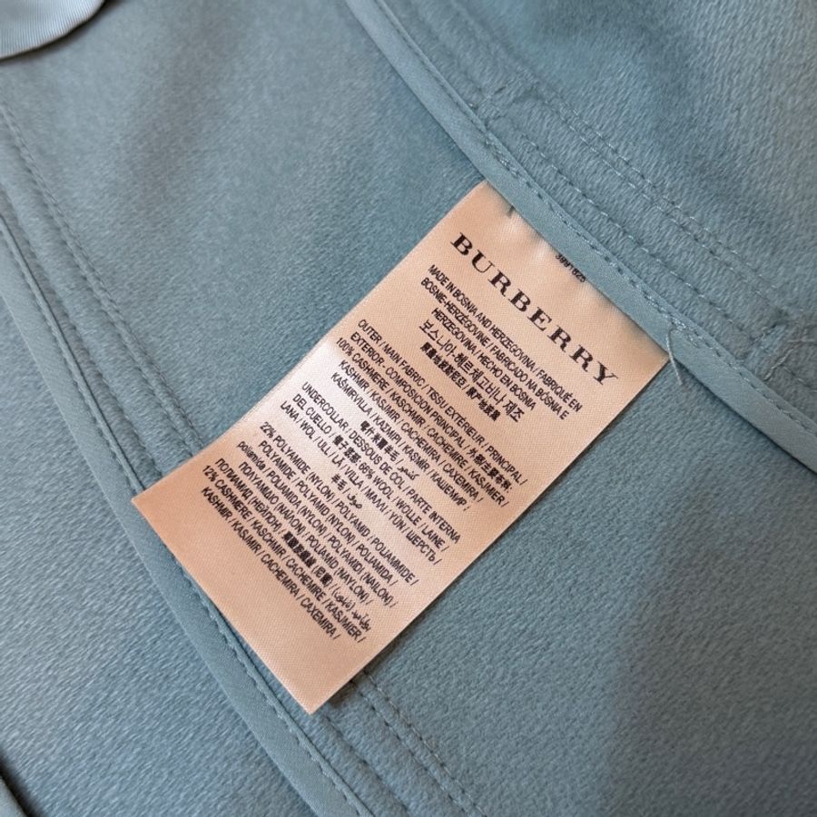 BURBERRY英國糖果薄荷色羊絨大衣UK4-12