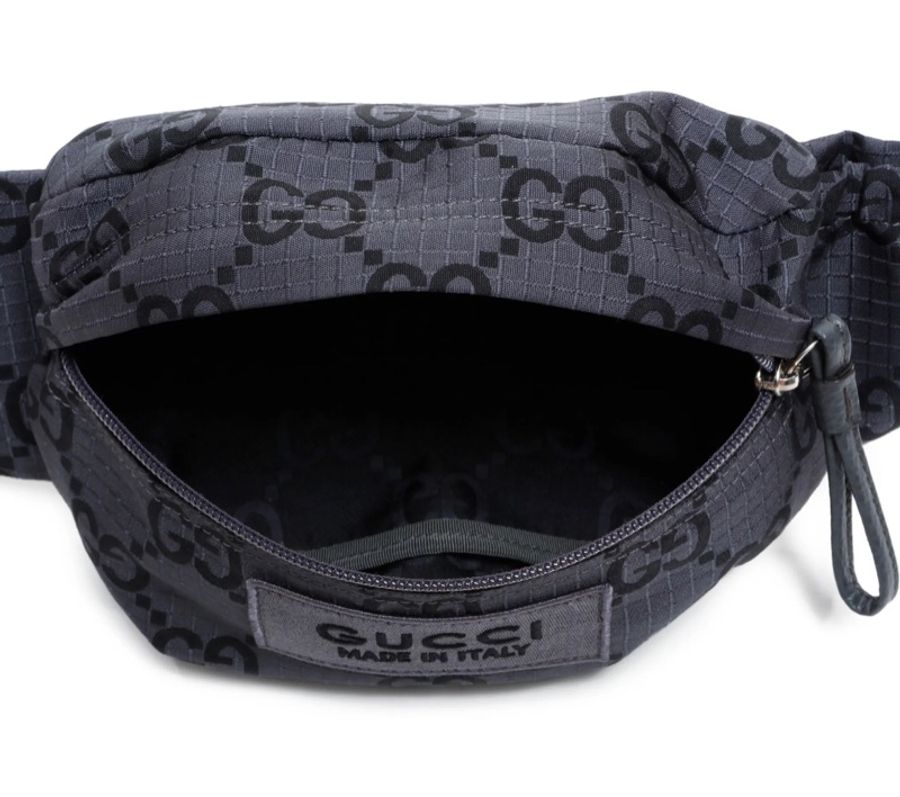 Gucci經典尼龍緹花 logo腰包-3
