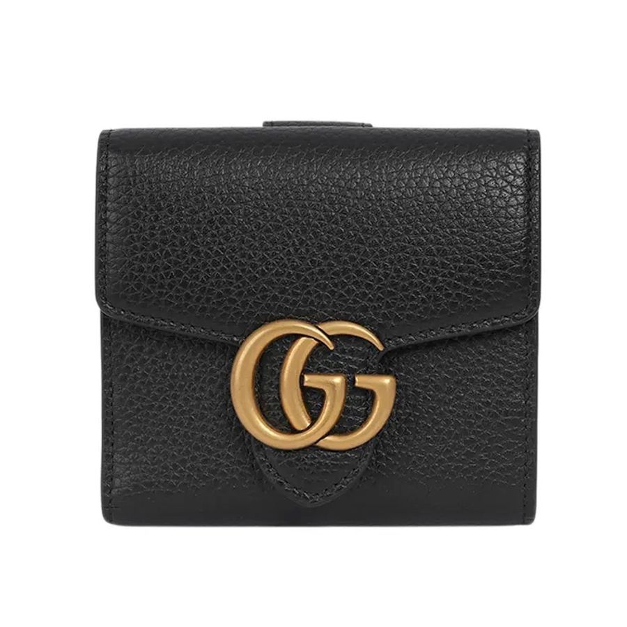 Gucci GG Marmont釦式雙折零錢短夾-0