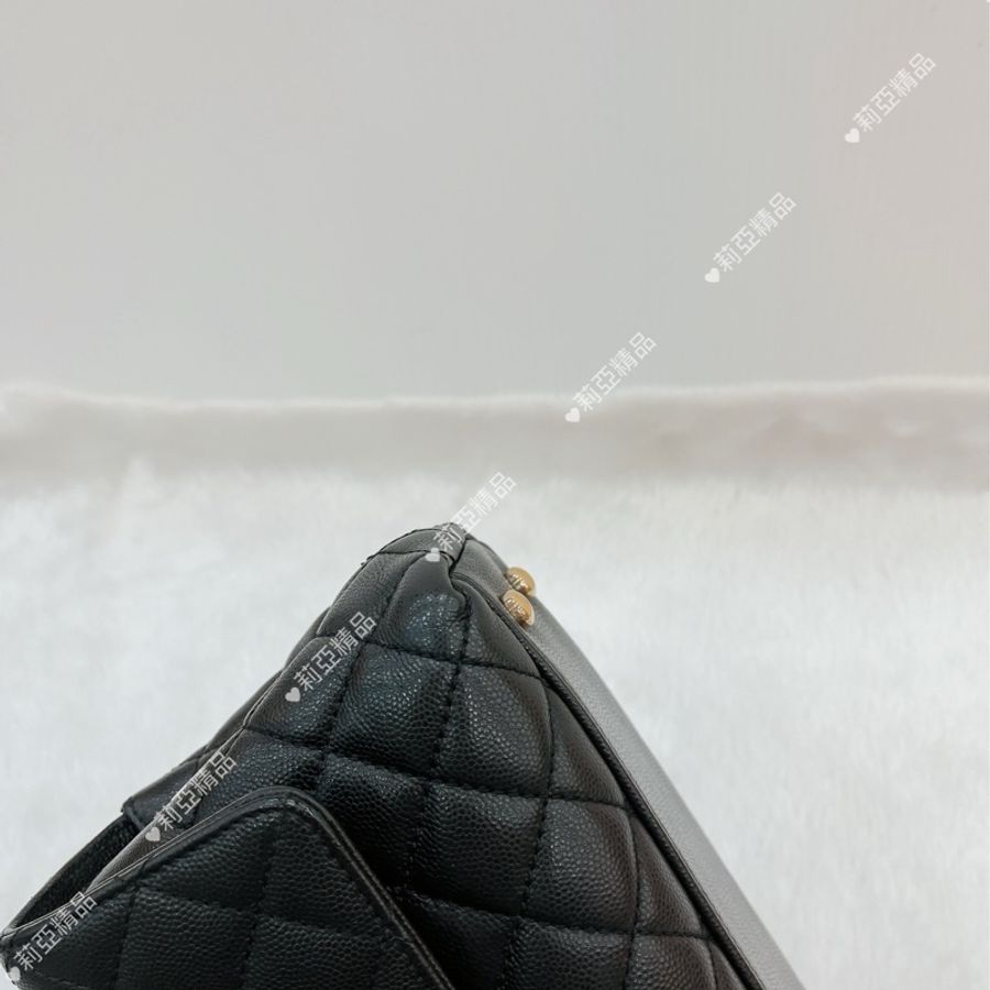 莉亞精品♡Chanel A92990 手把 handle 黑金 二手-8