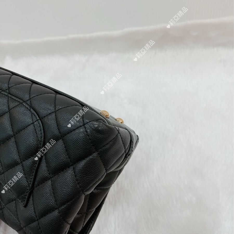 莉亞精品♡Chanel A92990 手把 handle 黑金 二手-11