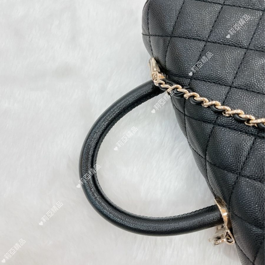 莉亞精品♡Chanel A92990 手把 handle 黑金 二手-16