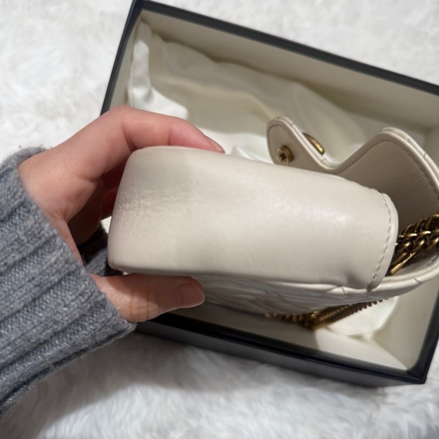 Gucci 馬蒙 mini 白色-5
