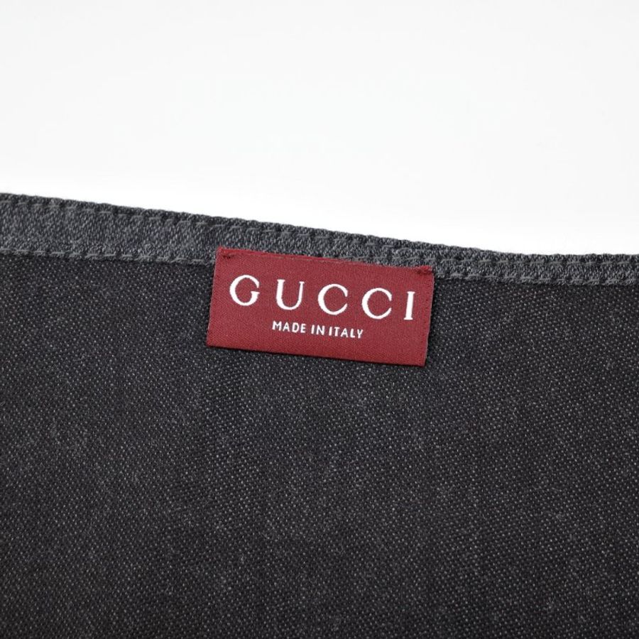 超級新【CP 精選🌟錯過拍大腿】Gucci 古馳 雙G緹花 黑灰 羊毛絲綢 披肩圍巾 大絲巾 聖誕好禮🎁-5