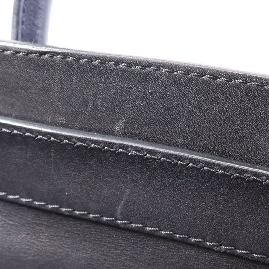 CELINE 麻質/牛皮皮革Mini Luggage金扣手挽袋-16