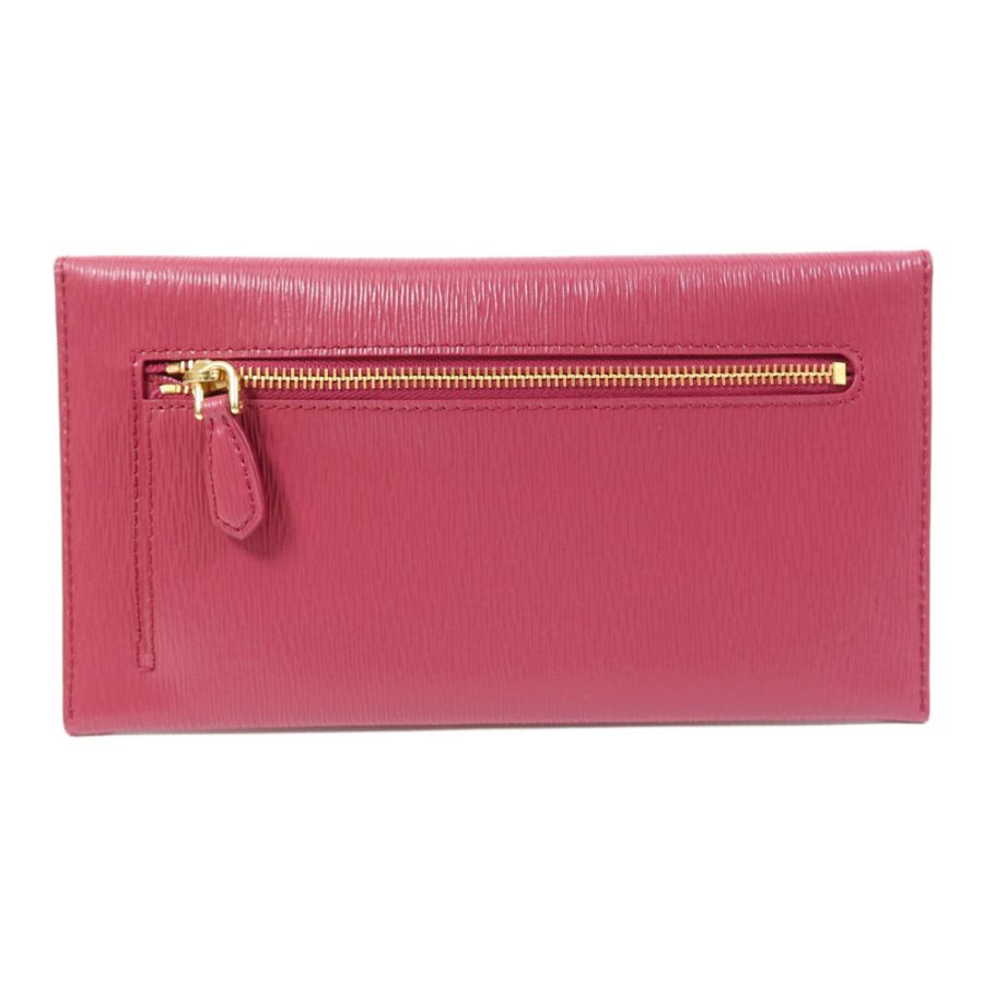 PRADA 牛皮皮革Long Wallet金扣錢包-1